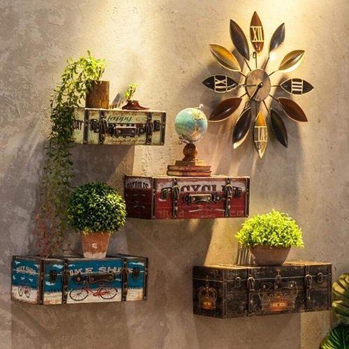 Vintage Items Repurposed as Plant Shelves 3